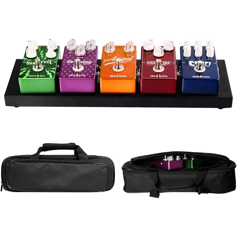 GOKKO Ultralight Guitar Effect Board Pedal Board Sturdy and Durable with Storage Bag (S-400X125X2...