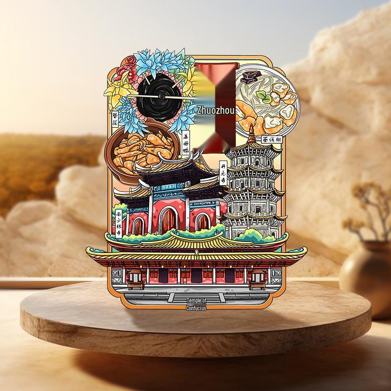 Fujian Scenic Spot Wooden Magnets - Cultural & Creative Gifts for Tourism