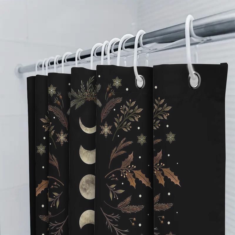 Boho Shower Curtain Nature Floral Botanical Leaf Pattern Home Decor Bathroom Fabric Waterproof Vintage Aesthetic