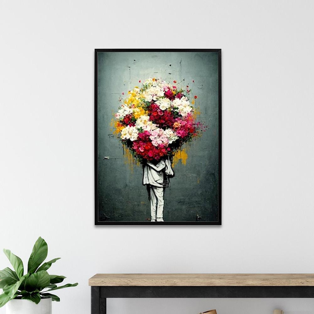 Banksy Street Graffiti Decorative Canvas Painting Smartphone Girl Art Poster Abstract Figure Mural Room Wall Decoration Prints