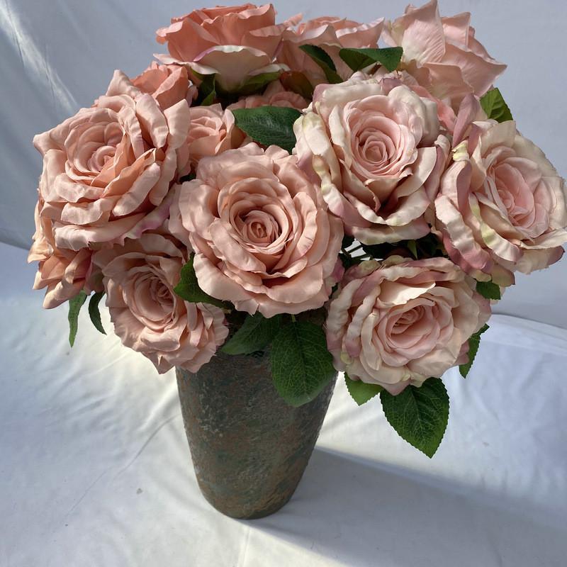 Silk Rose Artificial Flowers Bouquet Wedding Decor Home Photography Floral Prop