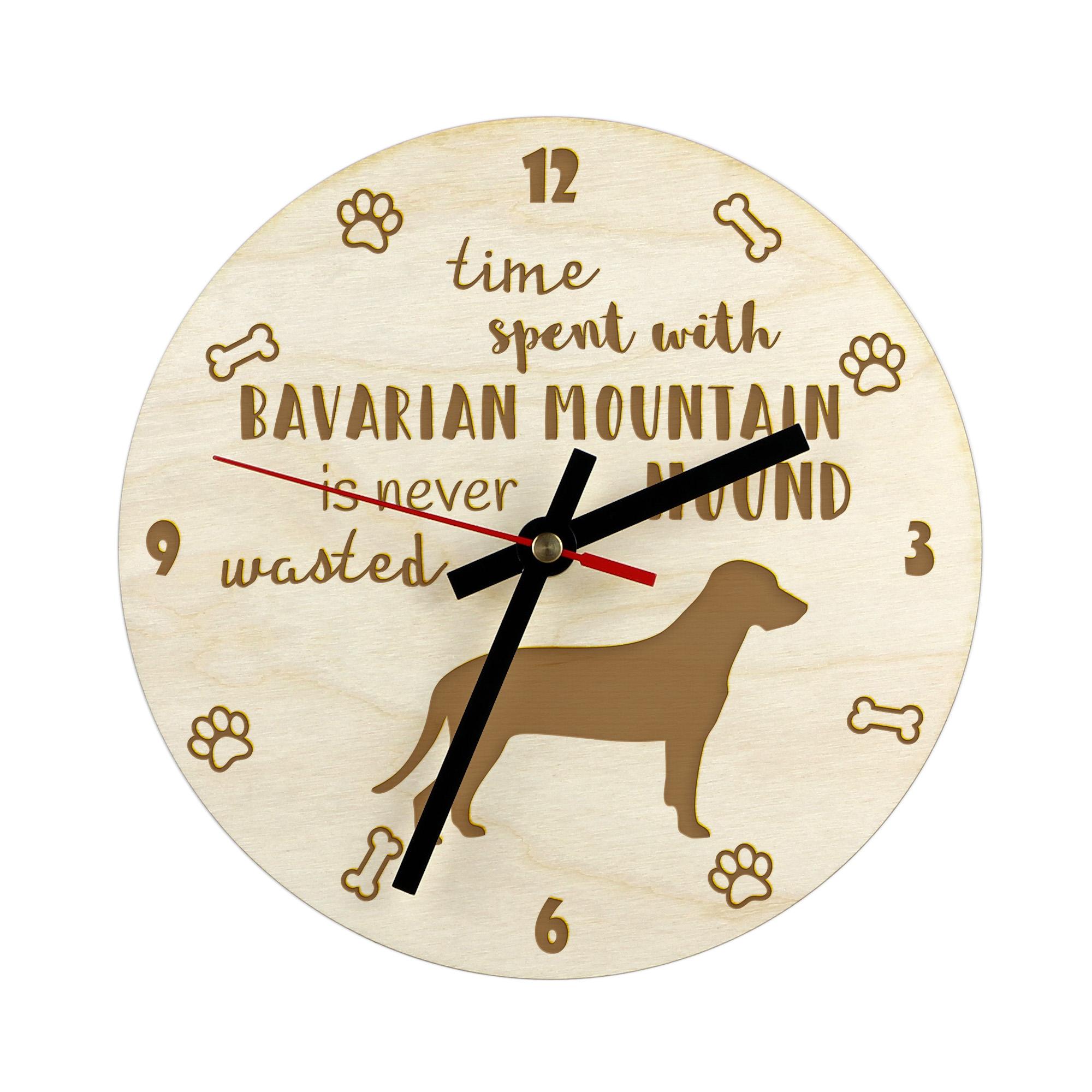 

Bavarian Mountain Hound - clock with dog, wooden clock with engraving, personalised clock by Art-Dog
