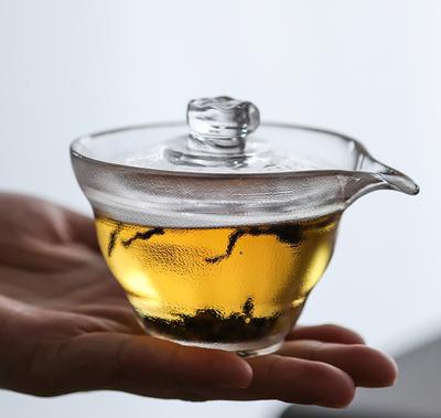 Hitzebeständiges Gaiwan-Teetassen-Terrine aus Glas für Kung-Fu-Teegeschirr, 160 ml