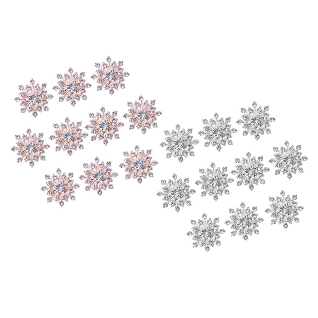 10Pcs Crystal Flower Button DIY Accessories Scrapbook Rhinestone Flatback Embellishment Hair Clip Bouquet Card Making