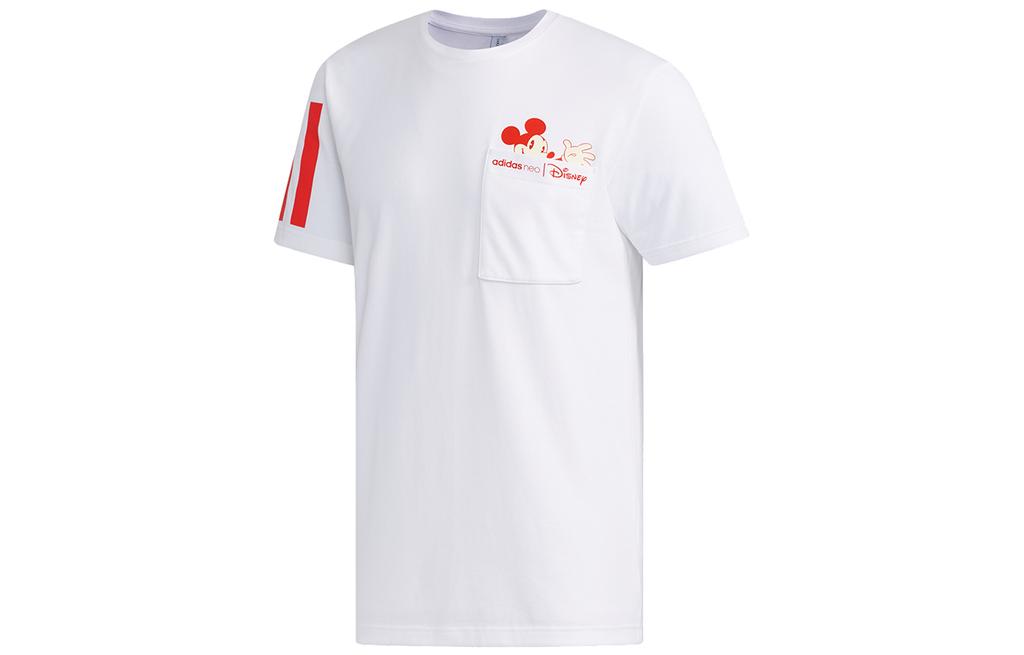 adidas Neo T-Shirts Herren Weiß Rundhals Mittlere Gerade Passform EI4542