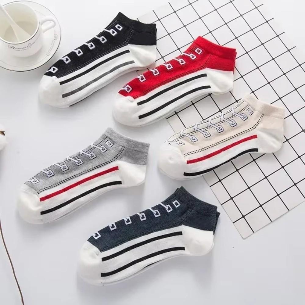 Breathable Canvas Shoe Sock Low-top Sports Boat Socks New Shoes Pattern Cotton Socks