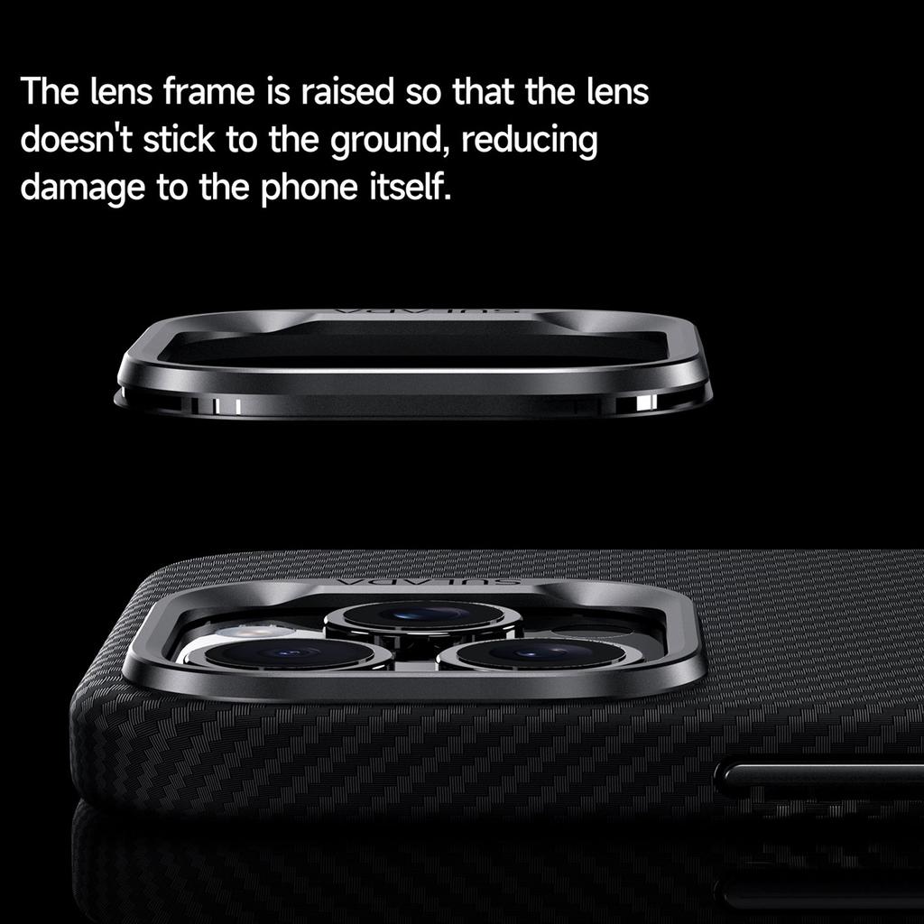 SULADA For iPhone 14 Pro Max Magnetic Case Carbon Fiber Texture PU+TPU Protective Phone Cover