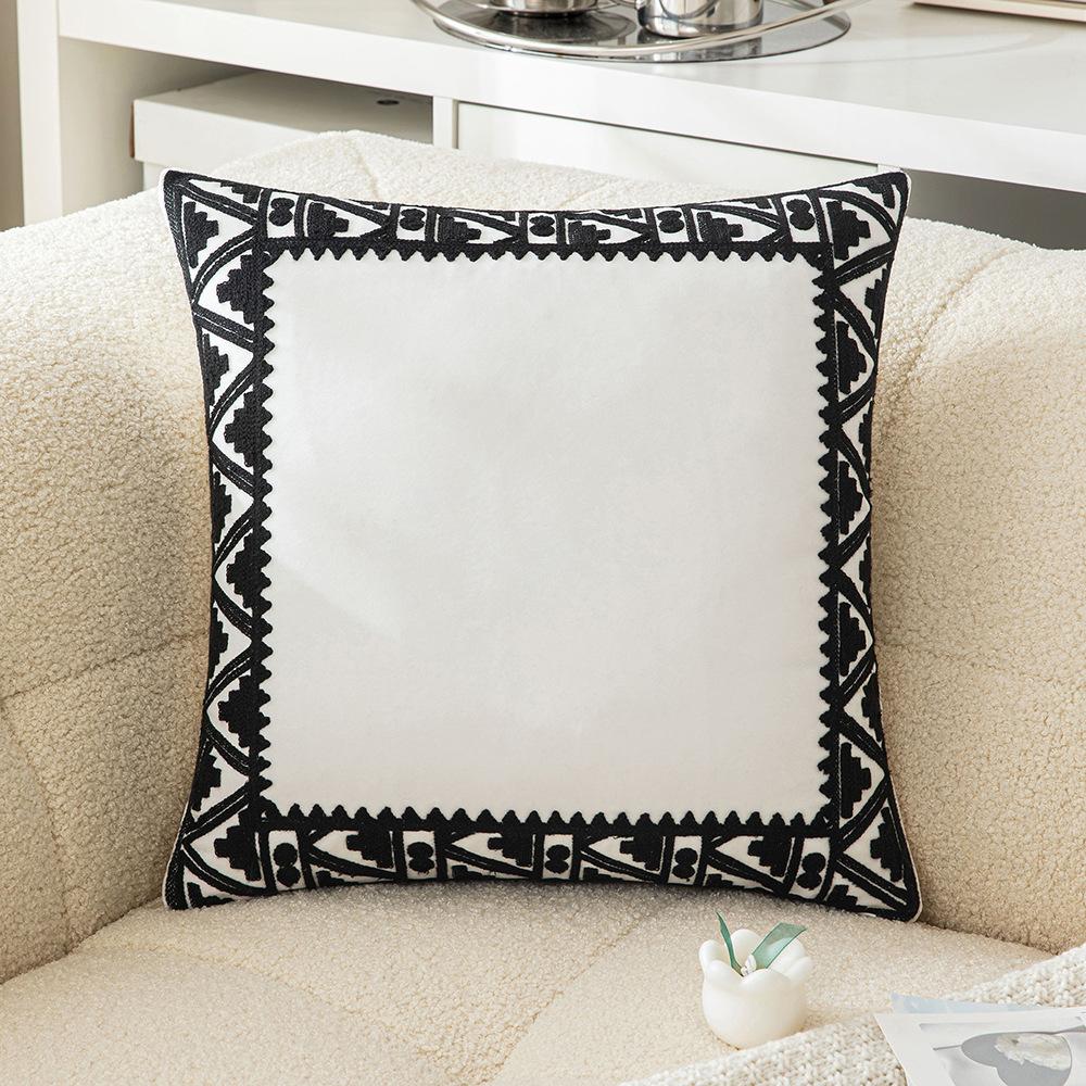 Geometrischer Stickerei Kissenbezug Mittel Leichter Luxus Wohnzimmer Sofa Kissenbezug Handtuchstickerei Design Musterzimmer Dekoration