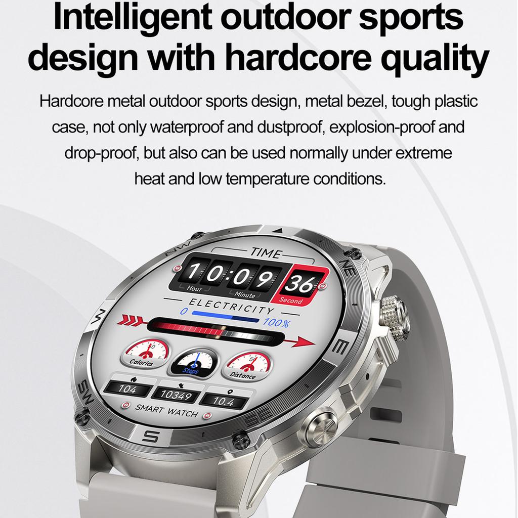 HK08 1.43-inch Smart Watch Heart Rate Sleep Health Monitoring Outdoor Sports Watch