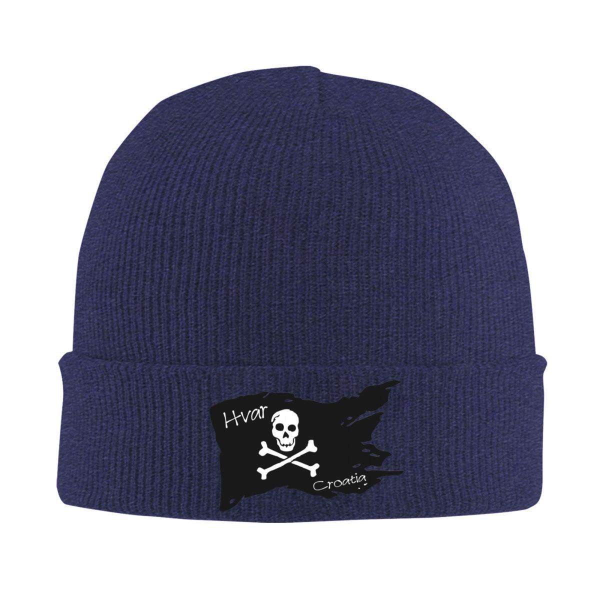 

Flag Hvar Croatia Pirate Society 1 Warm Knitted Cap Fashion Bonnet Hat Autumn Winter Outdoor Beanies Hats for Unisex Adult One Size