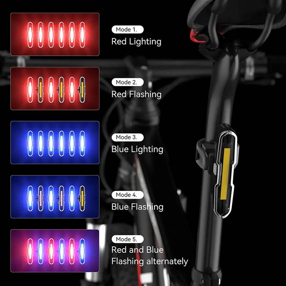 Ultra Bright Bike Light Taillight LED Rechargeable Safety Warning Bicycle Rear Light Night Riding Tail Light Cycling Accessories