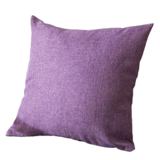 

Сплошной цвет Мягкий чехол Льняная подушка Домашняя подушка Чехол Диван 55*55cm фиолетовый
