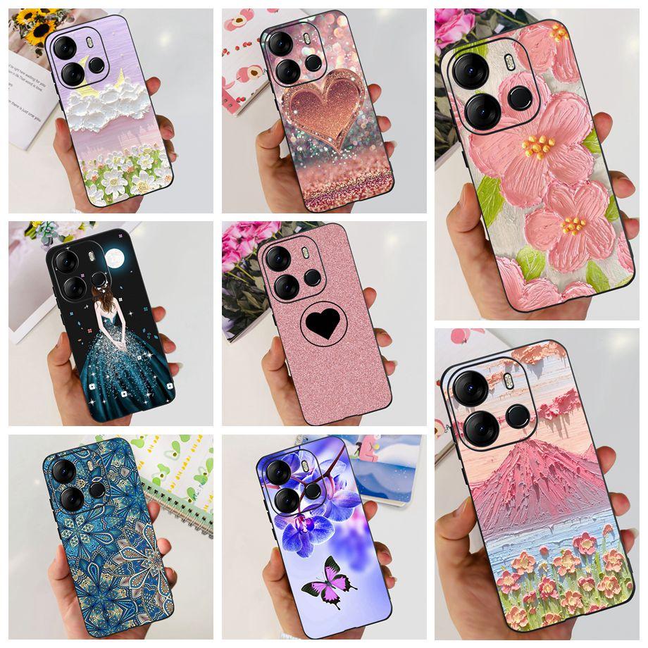 For Tecno Spark GO 2023 BF7n Phone Case Tecno Pop 7 Pro BF7 Pop7 Back Cover Matte Soft Silicone Coque Fundas Oil Flower Heart