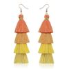 Bohemian Multi-Layer Fringed Earrings Ethnic Style Colored Ear Hooks Drooping Earrings