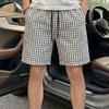 Men's Plaid Casual Shorts, Elastic Waist Drawstring Summer Lightweight Beach Shorts (M-5XL)