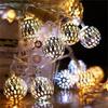 LED Moroccan Fairy Lights Battery Operated Gold Globe String Lights For Home Outdoor Wedding Party Festival Decoration 10/20/40LEDs