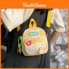 Cartoon Print Mini Shoulder Handbag With Zipper Closure For Daily Use