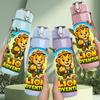 1PC Lion King Animal Cartoon Pattern 750ml Color Plastic Sports Water Bottle Leakproof Flip Straw Lid Suitable for Sports Office Home Use