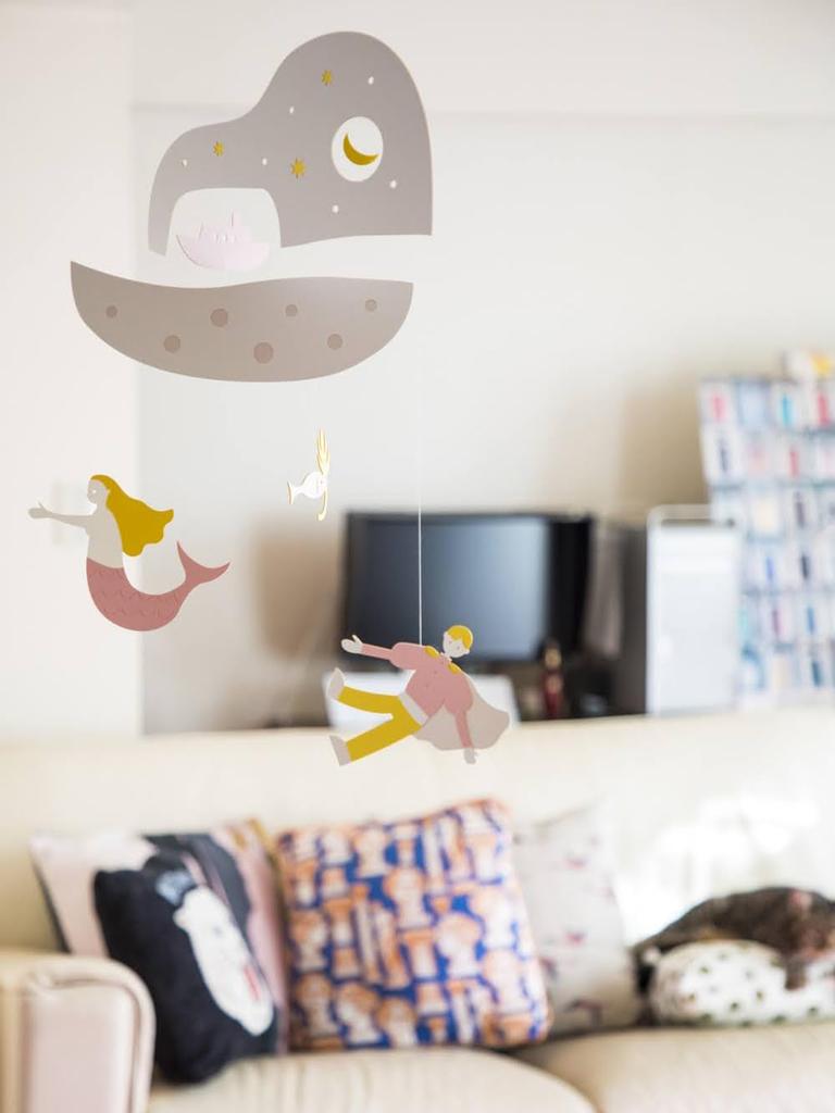 Mobile "The Little Mermaid" Baby Gift for Girls, W30cm x H50cm, Made in Japan