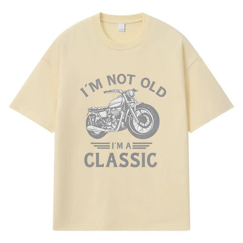 2026 Nie jestem stary, jestem klasykiem Nadruk Graficzny Y2k Harajuku Streetwear 100% Bawełna Koszulka Casualowa Oversize Letnia Męska Koszulka
