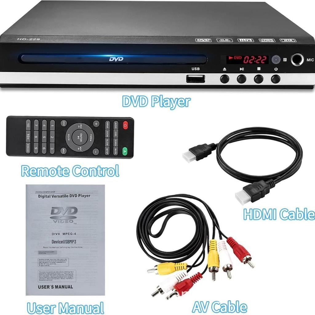 High-Definition Household DVD/EVD Player with VCD and Mini CD Support for Kids