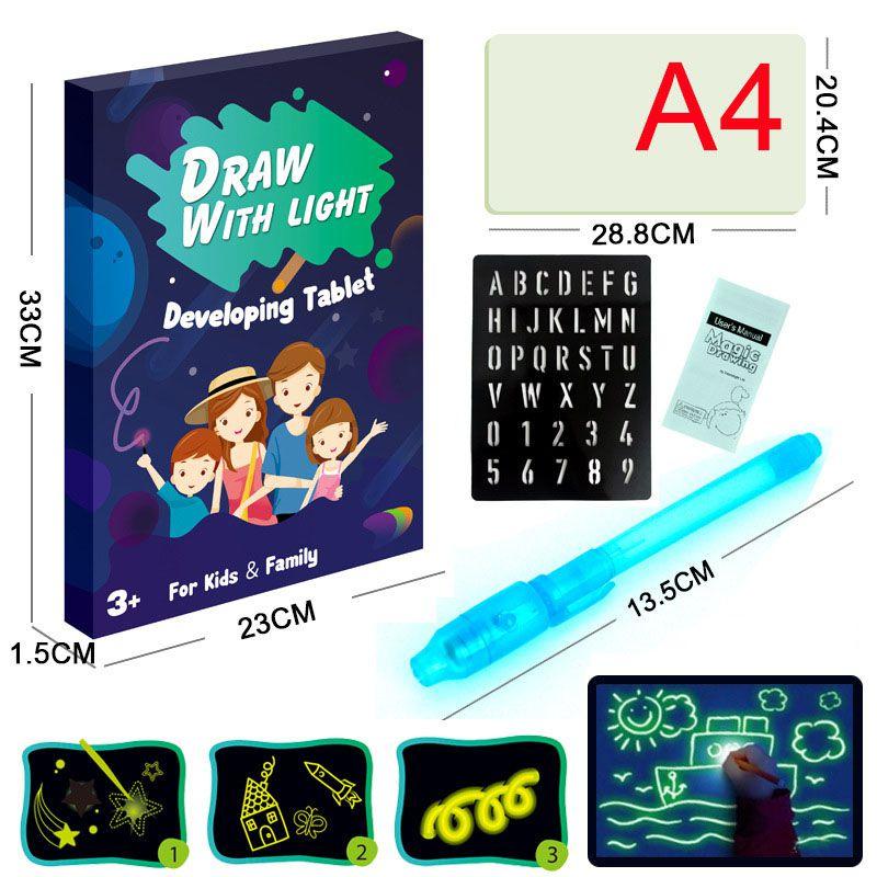 Exciting A5/a4/a3 Magic Drawing Board For Kids With Light Fun And Educational Toy