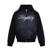 Herren Übergroßes Kapuzen-Reißverschluss-Sweatshirt Mit Buchstabenprint Retro Dunkle Ästhetik Streetwear Baumwollmischung
