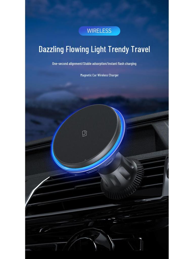 Magnetic Wireless Car Charger & Phone Holder for Apple 15