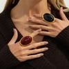 Fashion Resin Rings with Large Gemstones Vintage Geometric Designs Comfortable for Daily Jewelry Wear