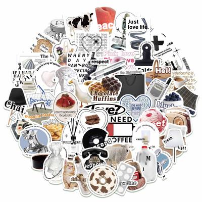 55 Cartoon Ins Simple Style Graffiti Stickers Can Decorate Suitcase Pen Guitar Notebook Waterproof and Explosive