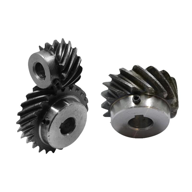 2M 3M 10T-30T High Torque 45° L/R Rotation Helical Gears Interlocking Machined Bore 180° Drive for Industrial Machinery