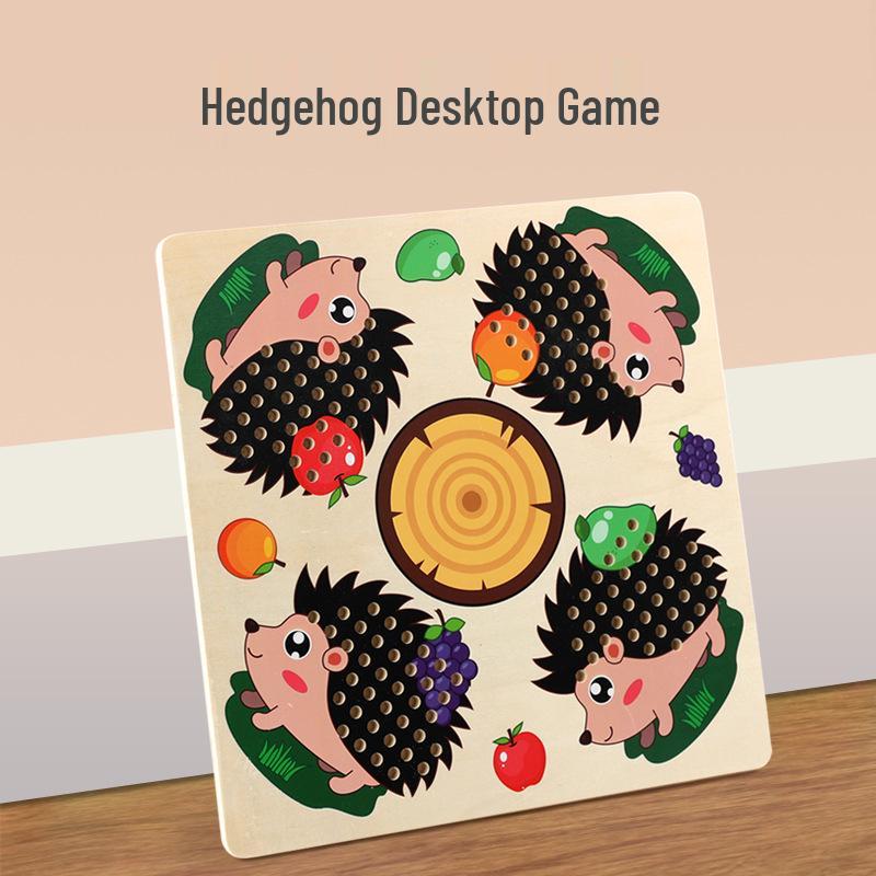 Wooden Hedgehog Puzzle for Kids: Fine Motor Skills & Sensory Training Toy