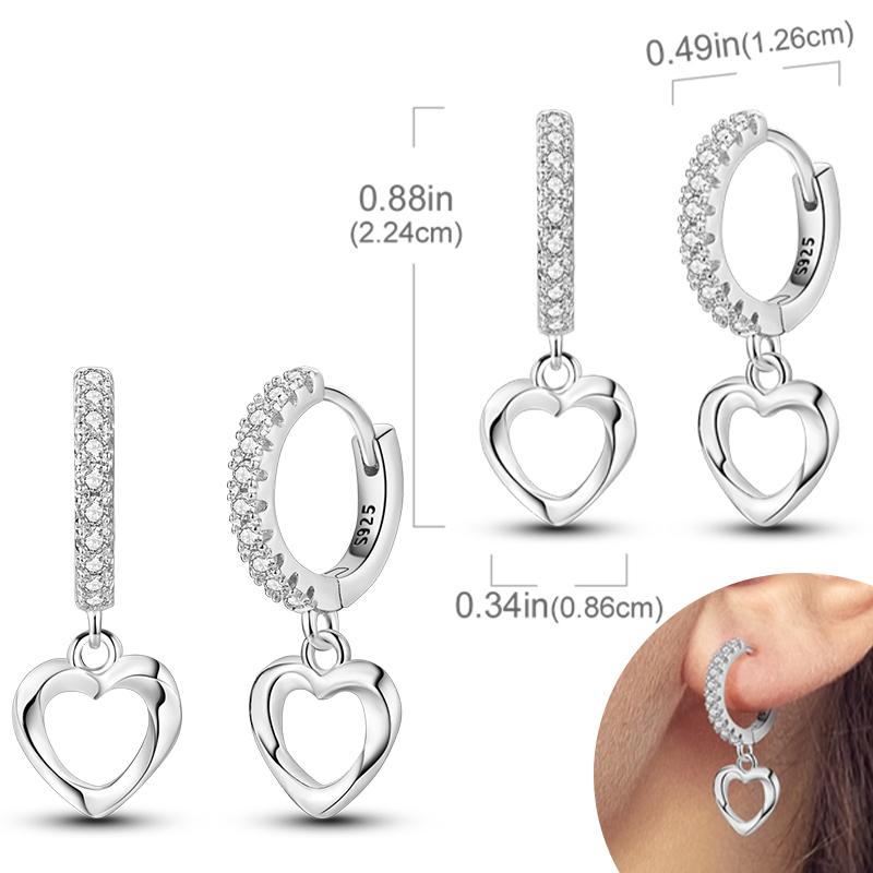 New Women Earrings Original 925 Silver Hoop Earrings Engagement Wedding Birthday Drop Earring Women Jewelry Gifts