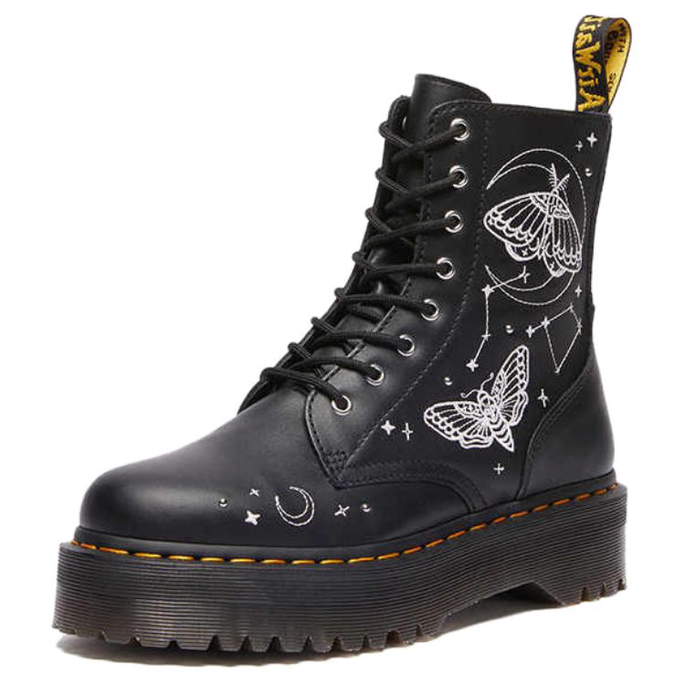 Dr. Martens Fusion Leather Jadon Celestial Comfortable Versatile Simple Mid-Calf Boots Unisex boots Black 41329001