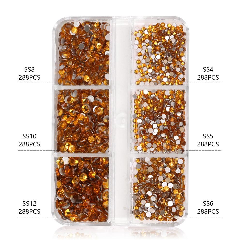 Ss4-Ss12 Boxed Nail Art, Flat Bottom Rhinestone Diy Nail Art Diamond Nail Decorative Accessories 1728 Pcs