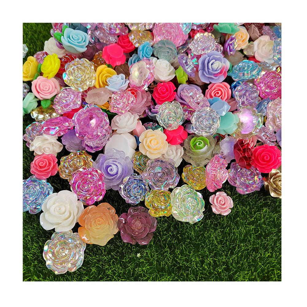Craft DIY Mixed Design Flatback Resin Rose Flower Cabochon Scrapbooking Phone Case D I Y Embellishment