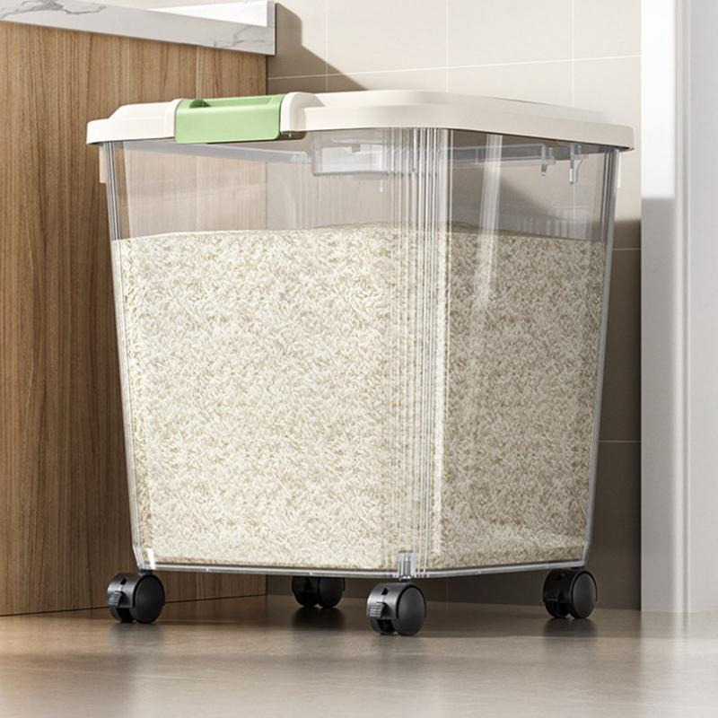 5/10/15Kg Rice Container Rice Storage Box Sealed Cereal Dispenser Insect Proof Pet Food Container Kitchen Organizer