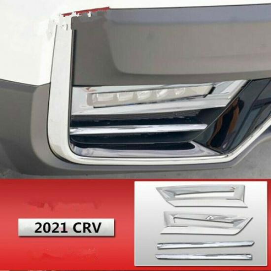 Chrome 4X Front Fog Lamp Light Frame Cover Trim For Honda CR-V CRV -