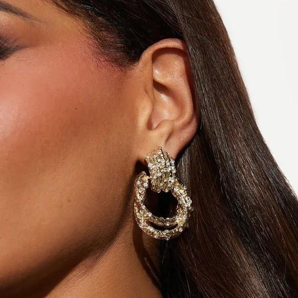 Geometric Statement Earrings For Women With Zinc Alloy Plating Fashion Winter