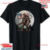 Bigfoot Sasquatch American Flag Full Moon Patriotic T Shirt Vintage Designer Clothes Stylish Slightly Stretched Soft