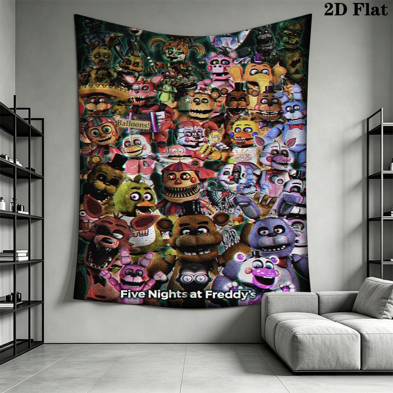 Five Nights Freddy'S Survival Horror Tapestry Background Cloth Wallmounted Homestay Soft Decoration Tapestry Soft Work Of Art