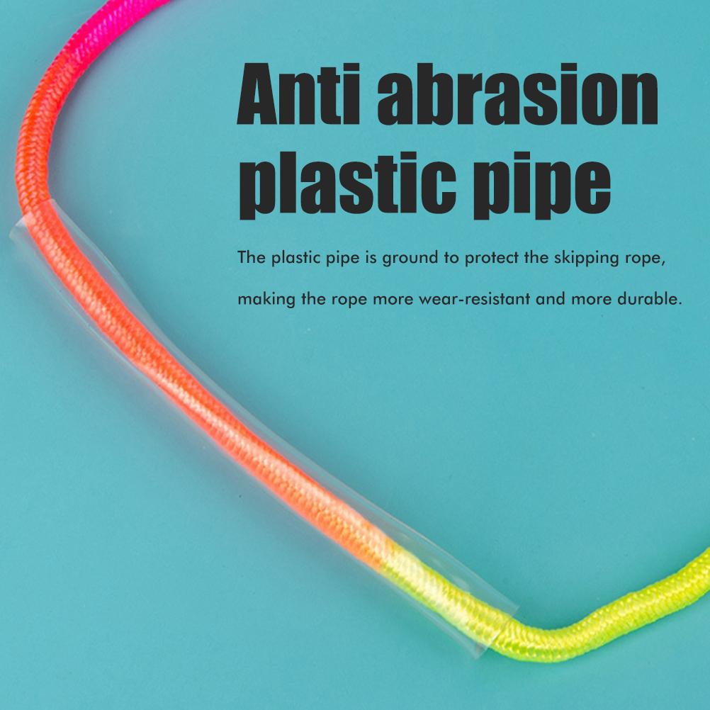 2 Pcs Jump Rope for Kids Adjustable Rainbow Jumping Rope with Wooden Handle for Outdoor Fun Sport