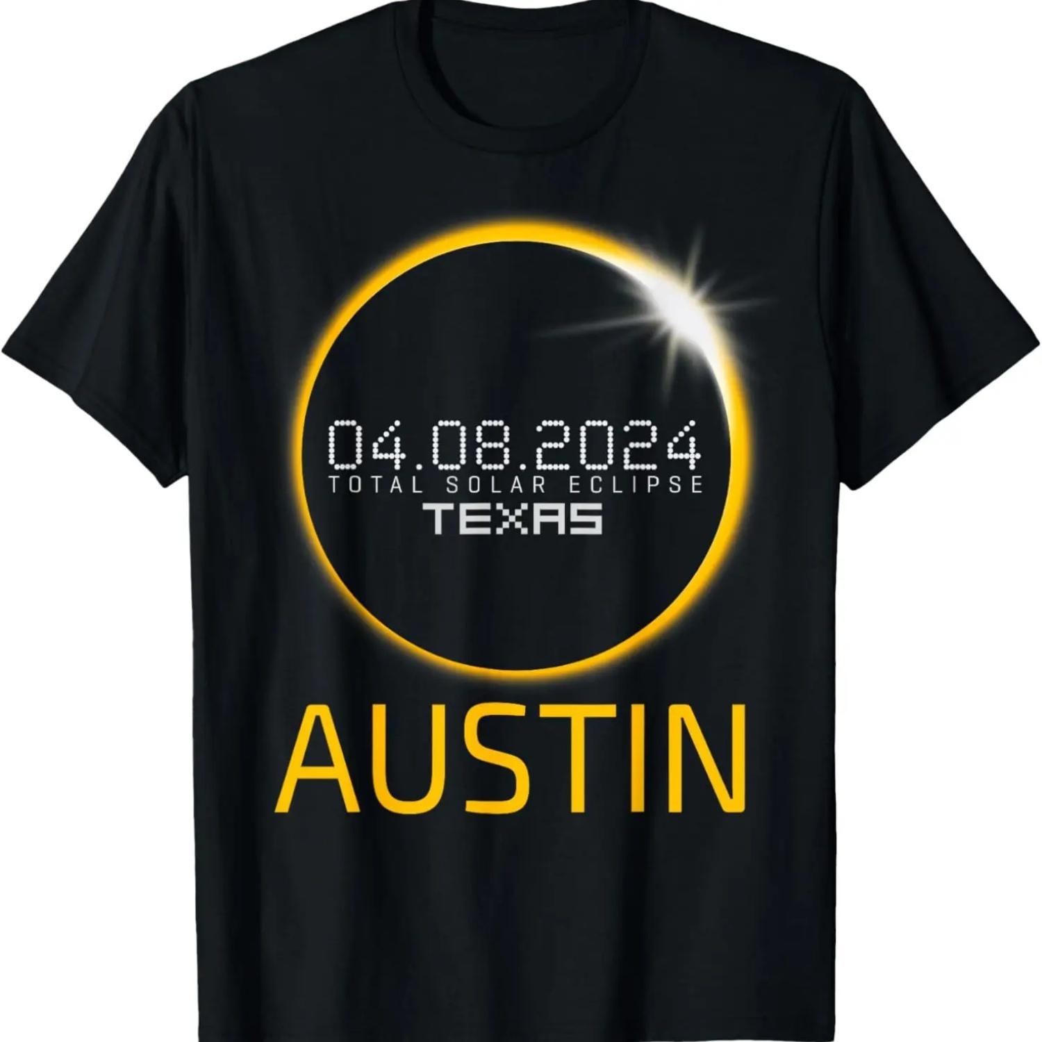 AUSTIN Total Solar Eclipse April 8 2024 Texas Solar Eclipse T-Shirt S чёрный