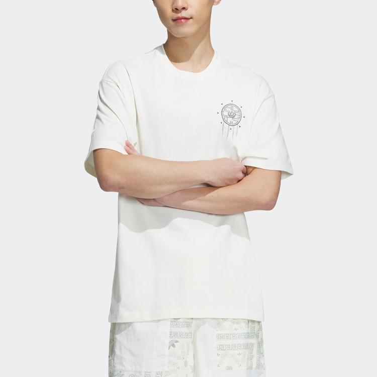 Adidas Originals Trefoil Toc Graphic Tee With Hand-Painted Peking Opera Print Men Tops Han-Jade-White IP1760