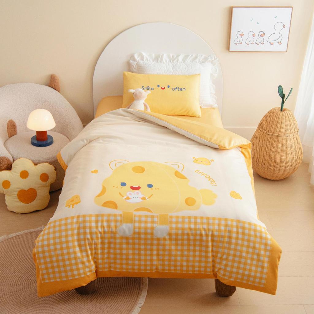 Class A Cartoon Cotton Baby & Toddler Bedding: Skin-Friendly, Breathable 3-Piece Kindergarten Duvet Set