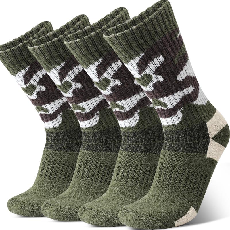 

4 Pairs Camouflage Pattern Thick Wool Socks Men s Winter Thermal Crew Socks Tight Knit Sports Socks Outdoor Activities for Gifts One Size