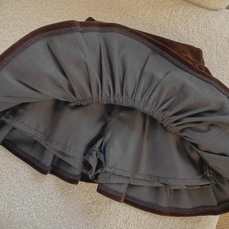 Velvet High-Waist A-Line Skirt for Women & Girls - Autumn/Winter Collection