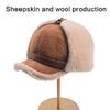 Men Women Sheepskin Wool Hat Cold Weather Hiking Hat Warm Cycling Skiing Hat