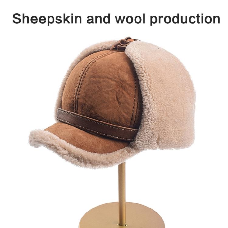 Men Women Sheepskin Wool Hat Cold Weather Hiking Hat Warm Cycling Skiing Hat