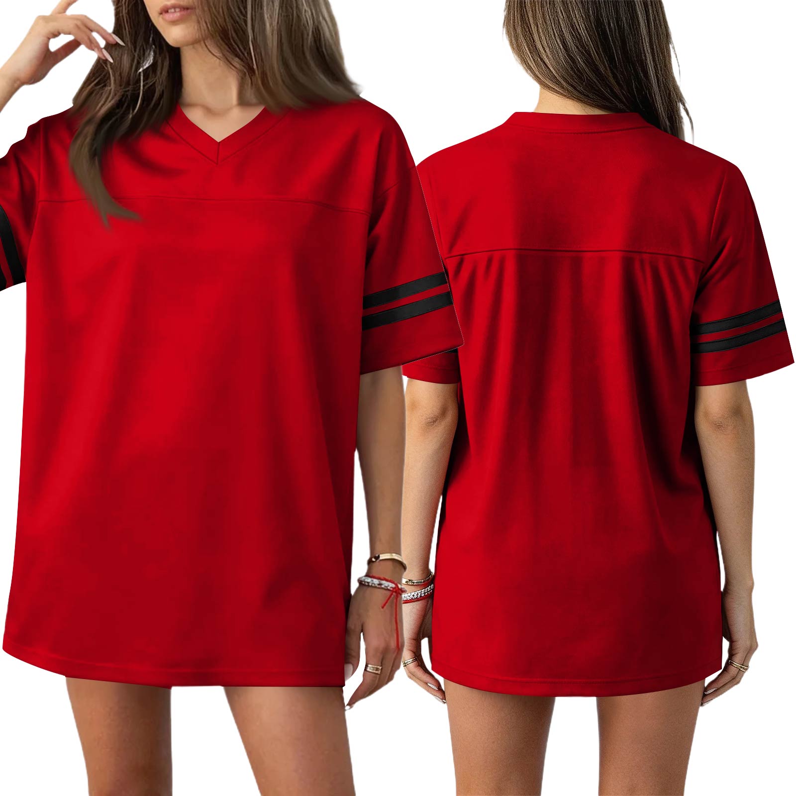 

Plain Blank Football Jerseys For Women Unisex Athletic T-Shirts Practice Sports Uniforms Outfits XL червоний